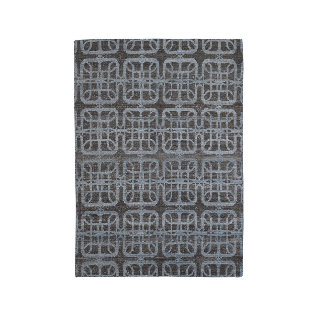 Flat Weave Wool Hand Woven Rug Brown No Border 4.0X6.0 -O066067