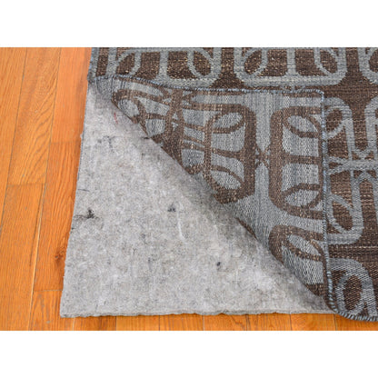Flat Weave Wool Hand Woven Rug Brown No Border 4.0X6.0 -O066067
