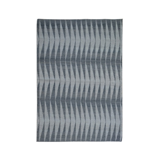 Flat Weave Wool Hand Woven Rug Grey No Border 4.0X5.10 -O066079