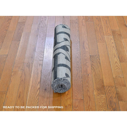 Flat Weave Wool Hand Woven Rug Grey No Border 2.7X10.0 -O066089