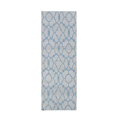 Flat Weave Wool Hand Knotted Rug Blue No Border 2.8X7.10 -O066094