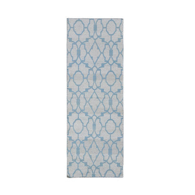 Flat Weave Wool Hand Knotted Rug Blue No Border 2.8X7.10 -O066094