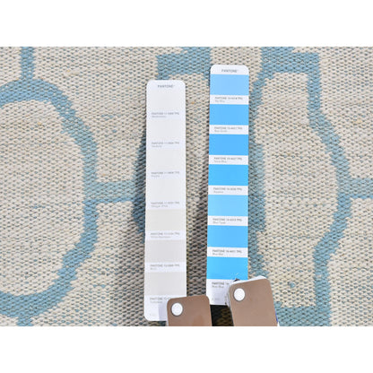 Flat Weave Wool Hand Knotted Rug Blue No Border 2.8X7.10 -O066094