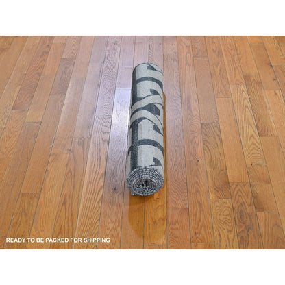 Flat Weave Wool Hand Woven Rug Grey No Border 2.7X10.0 -O066098