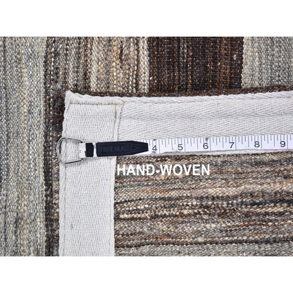 Flat Weave Wool Hand Woven Rug Brown No Border 2.0X3.1 -O066144