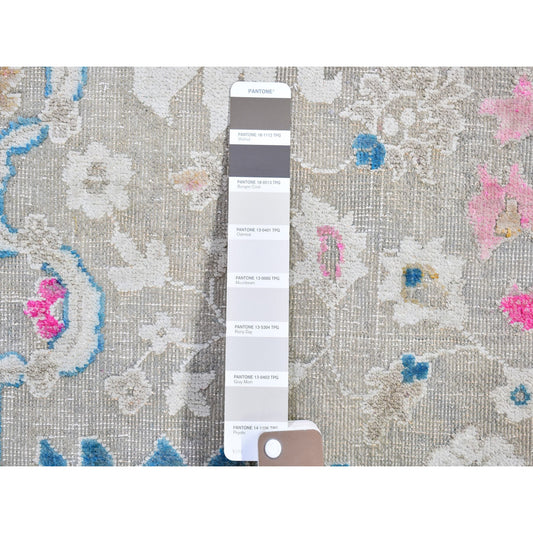 Transitional Wool & Sari Silk Hand Knotted Rug Grey No Border 2.0X3.1 -O066145