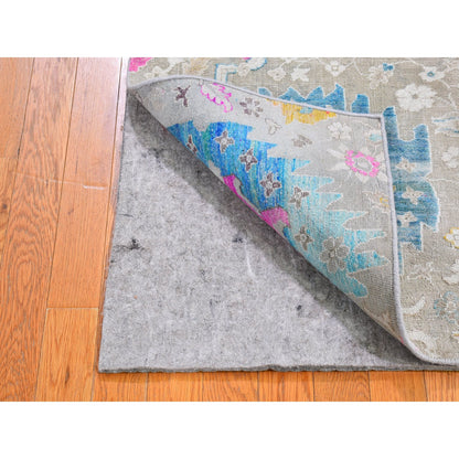 Transitional Wool & Sari Silk Hand Knotted Rug Grey No Border 2.0X3.1 -O066145