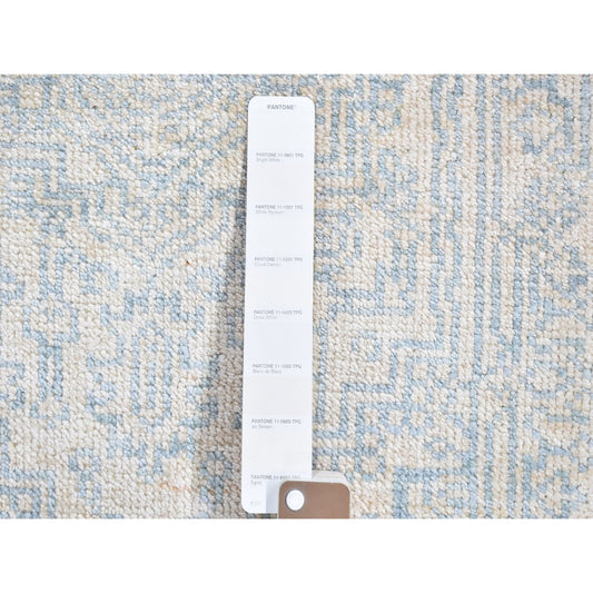 Transitional Wool & Silk Hand Knotted Rug Ivory No Border 2.1X3.1 -O066148