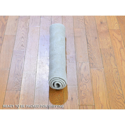Modern and Contemporary Wool Hand Knotted Rug Ivory No Border 2.0X2.10 -O066159