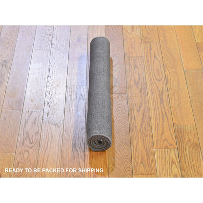 Modern and Contemporary Silk Hand Loomed Rug Brown No Border 2.1X3.1 -O066160