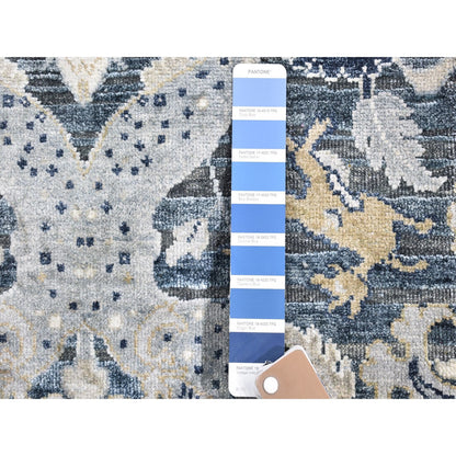 Transitional Wool & Silk Hand Knotted Rug Blue No Border 2.0X3.1 -O066161