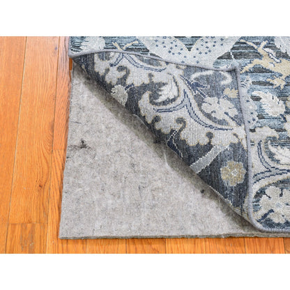 Transitional Wool & Silk Hand Knotted Rug Blue No Border 2.0X3.1 -O066161