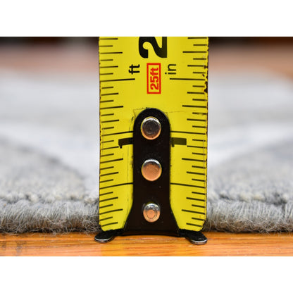 Modern and Contemporary Wool & Silk Hand Knotted Rug Grey No Border 2.0X2.10 -O066163