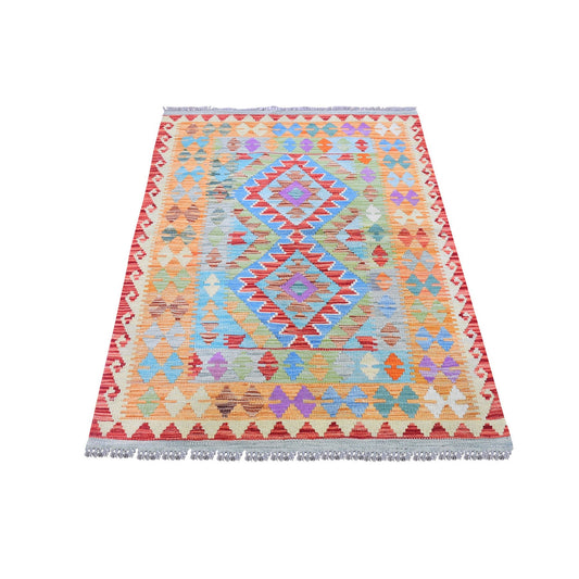 Flat Weave Wool Hand Woven Rug Multicolored No Border 3.1X4.8 -O066188