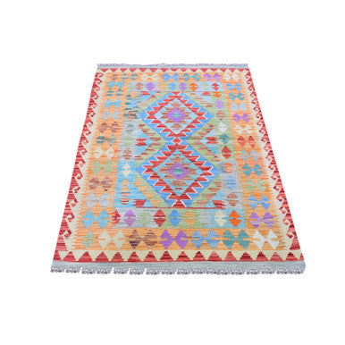 Flat Weave Wool Hand Woven Rug Multicolored No Border 3.1X4.8 -O066188
