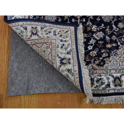 Fine Oriental Wool Hand Knotted Rug Blue Ivory 3.0X18.0 -O066228