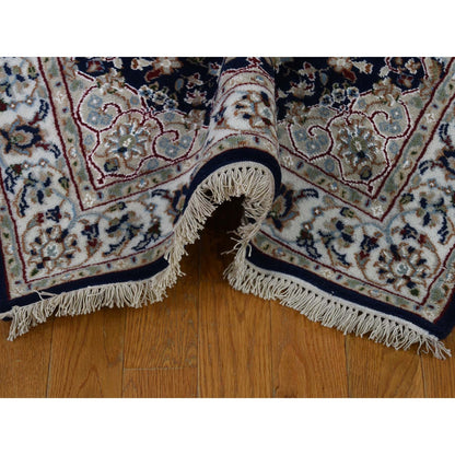 Fine Oriental Wool Hand Knotted Rug Blue Ivory 3.0X18.0 -O066228