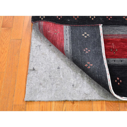 Modern and Contemporary Wool Hand Loomed Rug Black No Border 4.0X6.1 -O066239