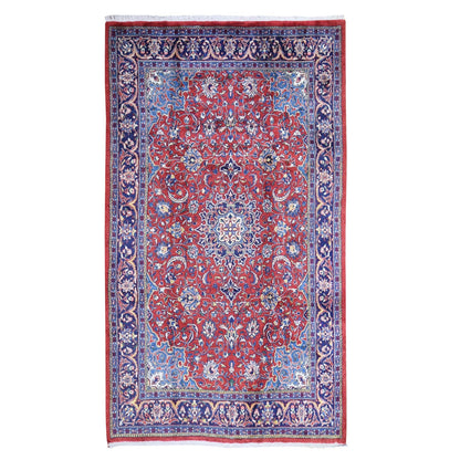 Persian Wool Hand Knotted Rug Red Navy Blue 7.0X11.8 -O066253
