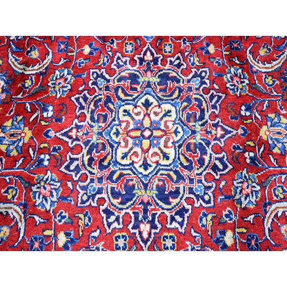 Persian Wool Hand Knotted Rug Red Navy Blue 7.0X11.8 -O066253