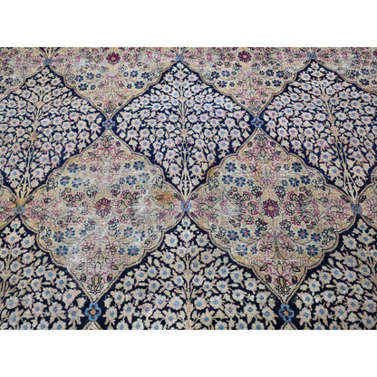 Antique Wool Hand Knotted Rug Beige Raspberry 7.0X10.5 -O066259