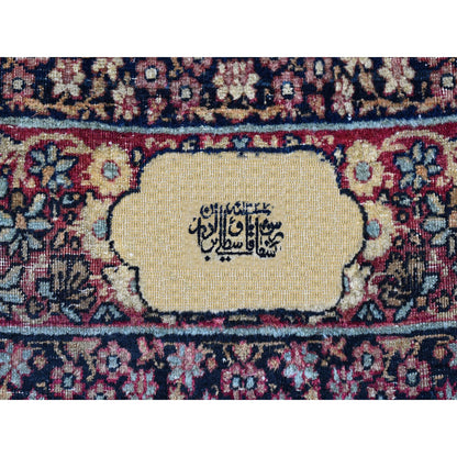 Antique Wool Hand Knotted Rug Beige Raspberry 7.0X10.5 -O066259