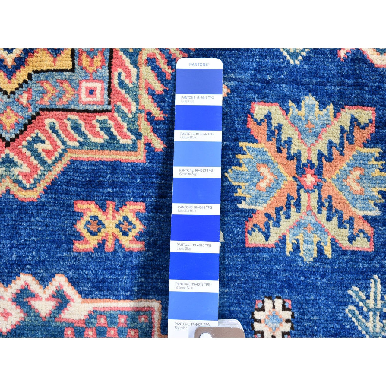 Kazak Wool Hand Knotted Rug Blue Ivory 3.9X5.9 -O066282