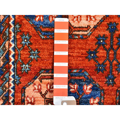 Tribal & Geometric Wool Hand Knotted Rug Red Rooibos Tea 3.0X4.9 -O066285