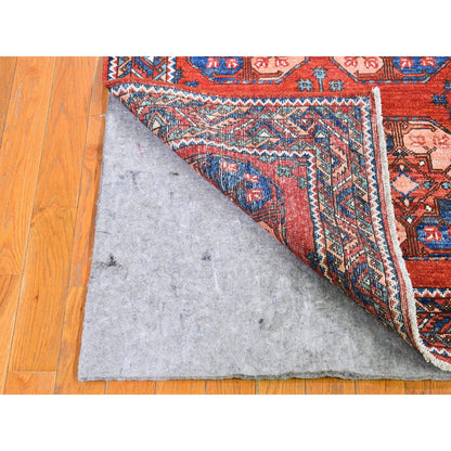 Tribal & Geometric Wool Hand Knotted Rug Red Rooibos Tea 3.0X4.9 -O066285
