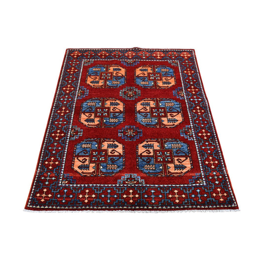 Tribal & Geometric Wool Hand Knotted Rug Red Red Ochre 3.4X4.8 -O066286