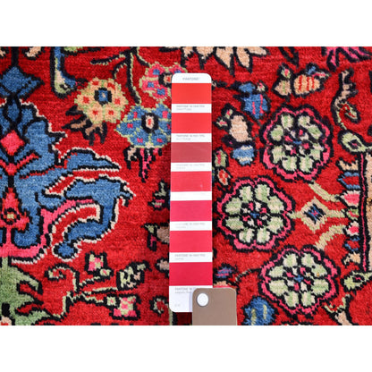 Persian Wool Hand Knotted Rug Red Denim Blue 4.3X6.2 -O066316