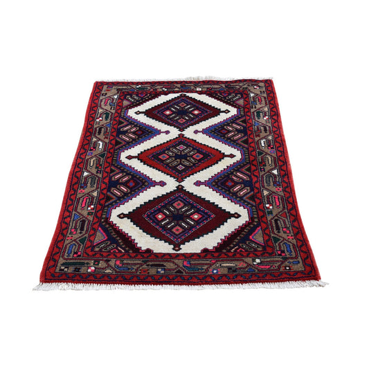 Persian Wool Hand Knotted Rug Ivory Brown 2.8X4.1 -O066320