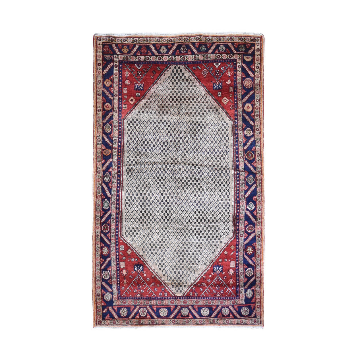 Brown 5'2" x 8'8" Persian Hand knotted Wool Rug - Sku: O066324