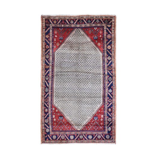 Persian Wool Hand Knotted Rug Brown Navy Blue 5.2X8.8 -O066324