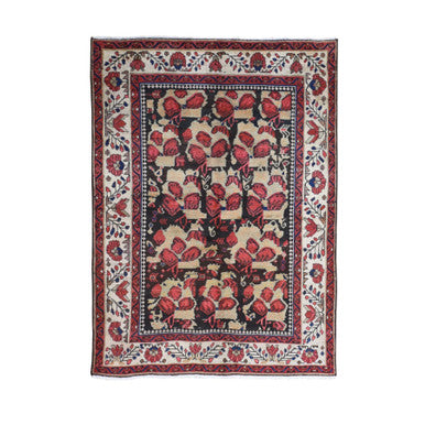 Persian Wool Hand Knotted Rug Beige Ivory 4.5X6.1 -O066328