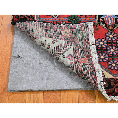 Persian Wool Hand Knotted Rug Red Charcoal Black 3.8X5.3 -O066345