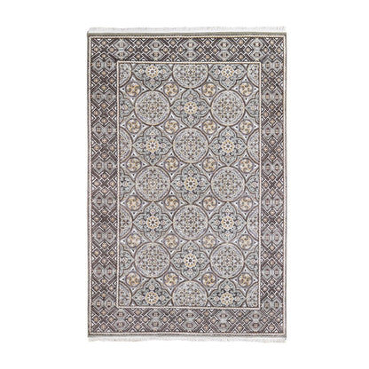 Transitional Wool & Silk Hand Knotted Rug Brown Brown 6.2X9.3 -O066352