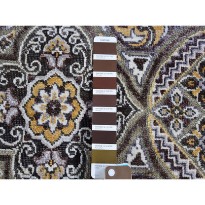 Transitional Wool & Silk Hand Knotted Rug Brown No Border 2.6X12.3 -O066357