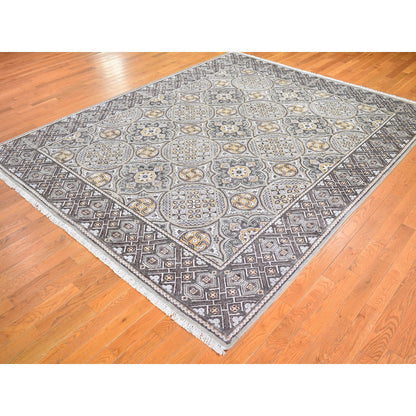 Transitional Wool & Silk Hand Knotted Rug Brown No Border 8.1X10.0 -O066363