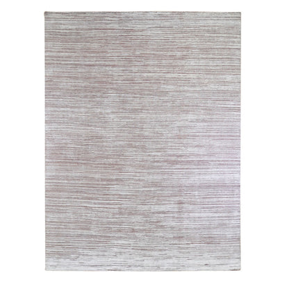 Modern and Contemporary Wool & Silk Hand Knotted Rug Pink No Border 9.1X11.10 -O066379