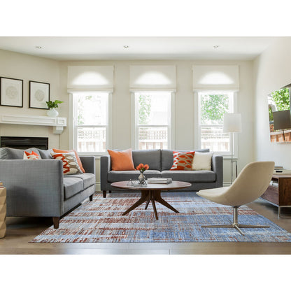 Modern and Contemporary Wool & Silk Hand Knotted Rug Red No Border 9.0X12.2 -O066416