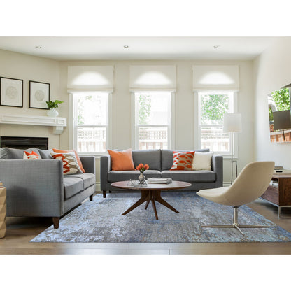 Modern and Contemporary Wool Hand Knotted Rug Blue No Border 8.1X10.0 -O066418