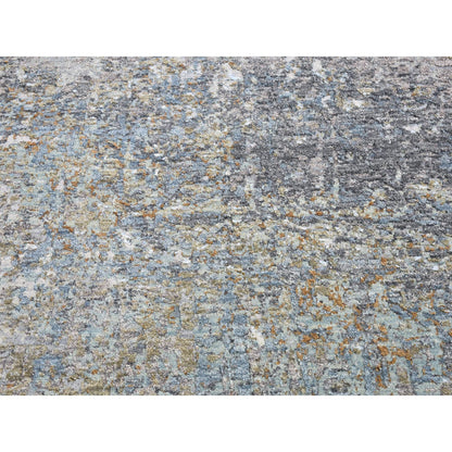 Modern and Contemporary Wool Hand Knotted Rug Blue No Border 8.1X10.0 -O066418