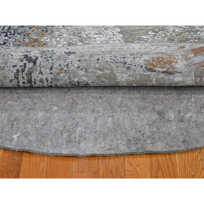 Modern and Contemporary Wool Hand Knotted Rug Grey No Border 6.0X6.0 -O066434