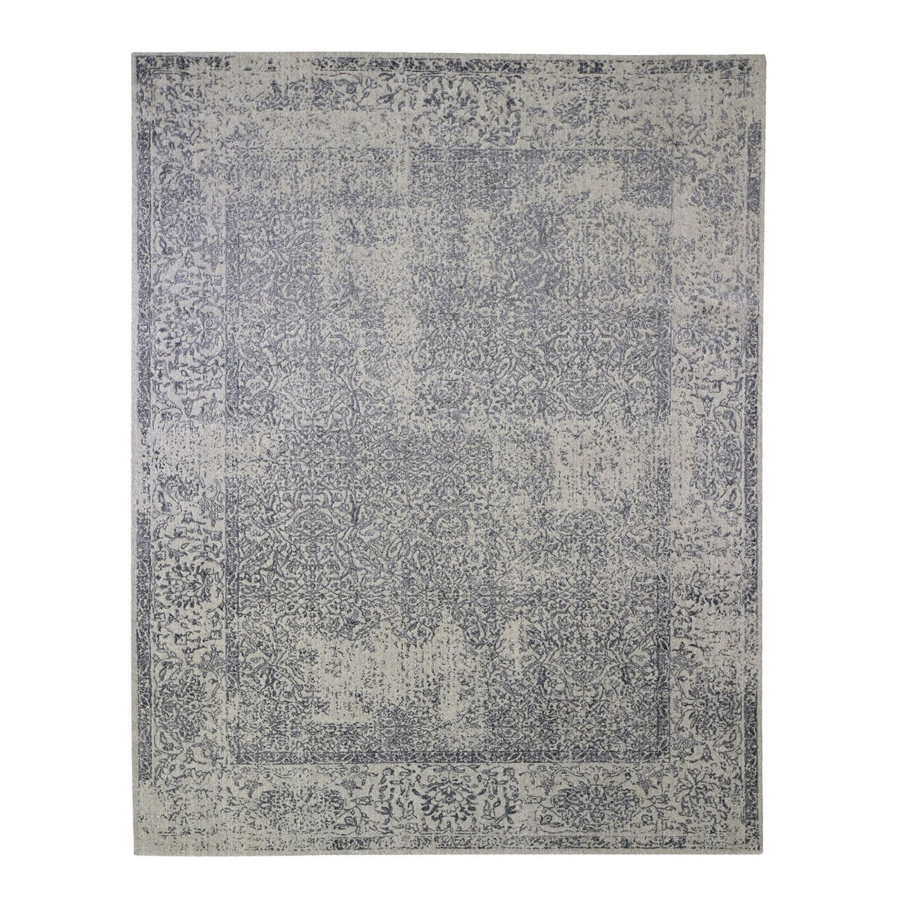 Gray 7'10" x 9'9" Modern and Contemporary Handloom Wool/Silk Rug - Sku: O066438