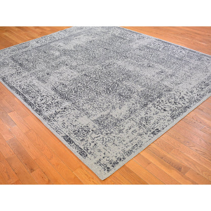 Modern and Contemporary Wool & Silk Hand Loomed Rug Grey Grey 7.10X9.9 -O066438