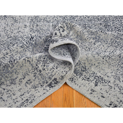 Modern and Contemporary Wool & Silk Hand Loomed Rug Grey Grey 7.10X9.9 -O066438