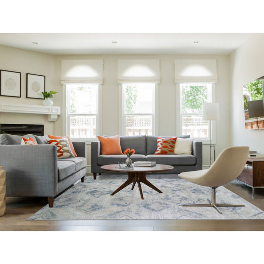 Wool and Silk Wool & Silk Hand Knotted Rug Ivory No Border 10.0X14.1 -O066443