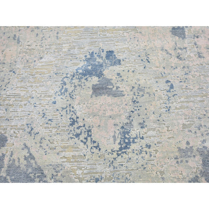 Wool and Silk Wool & Silk Hand Knotted Rug Ivory No Border 10.0X14.1 -O066443