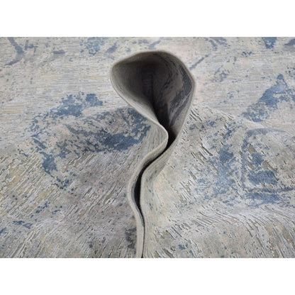 Wool and Silk Wool & Silk Hand Knotted Rug Ivory No Border 10.0X14.1 -O066443